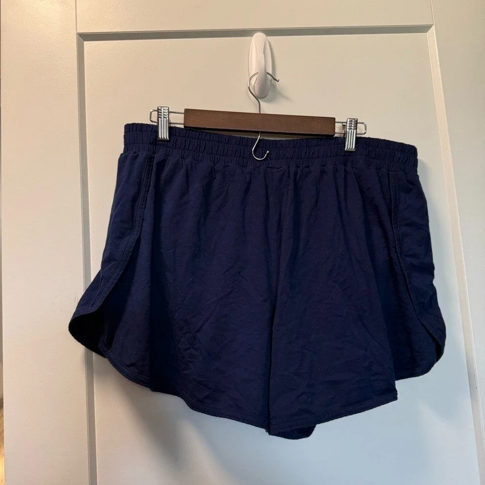Land's End Women's Navy Blue Cotton Modal Lined Boyshorts Pull On Casual‎ Shorts